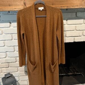 LOFT Warm Brown Open-Front Cardigan
